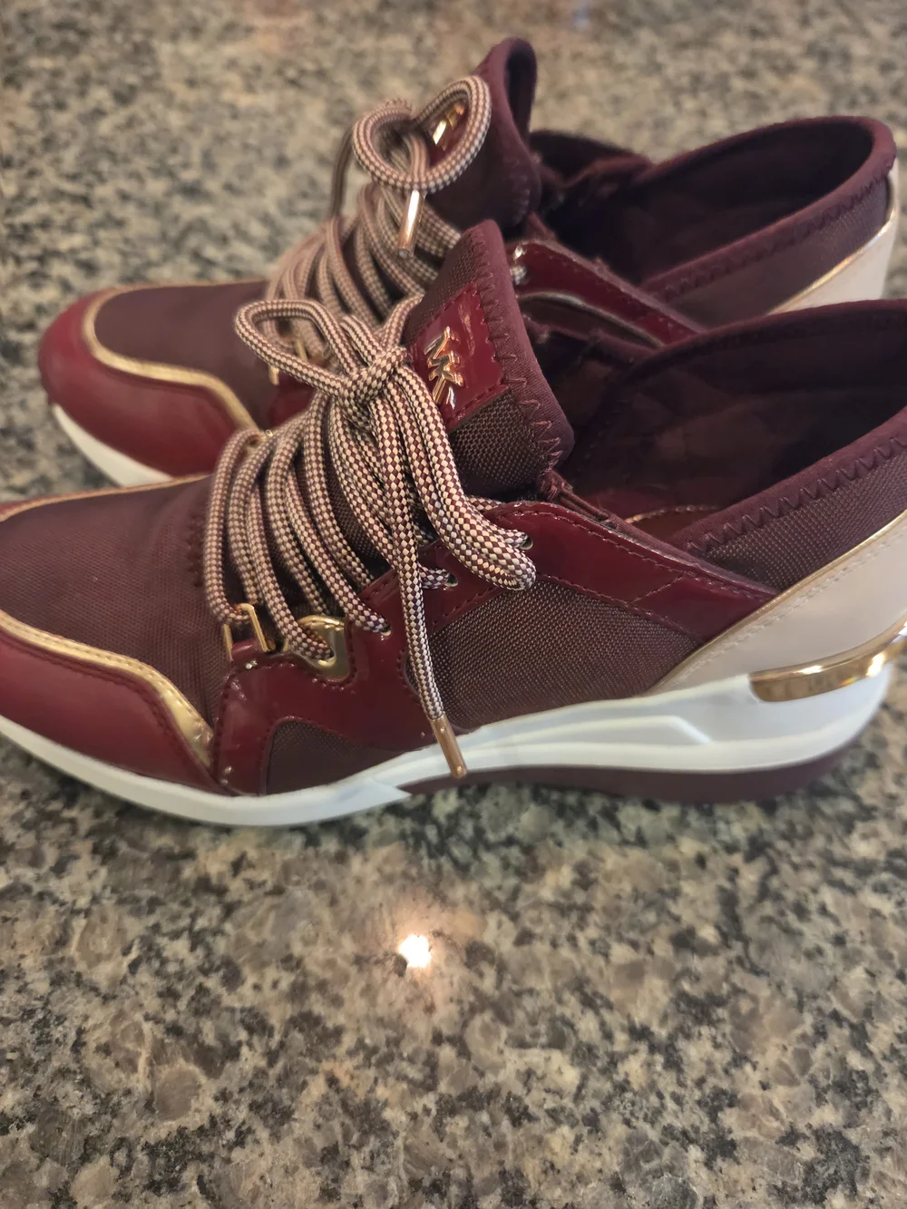 Michael Kors Womens Burgundy Trainer Sneakers